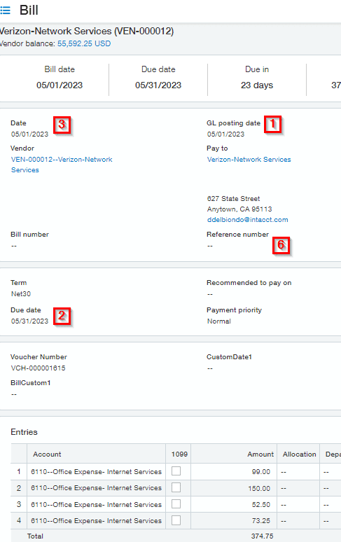 Sage Intacct AP Example Pt1