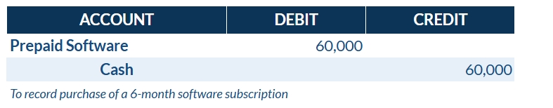 Initial recording of purchase of software journal entry
